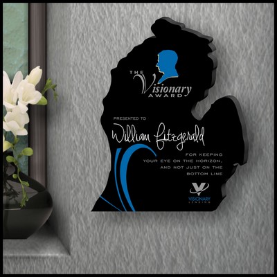 9" Lower Michigan Black Acrylic Plaque