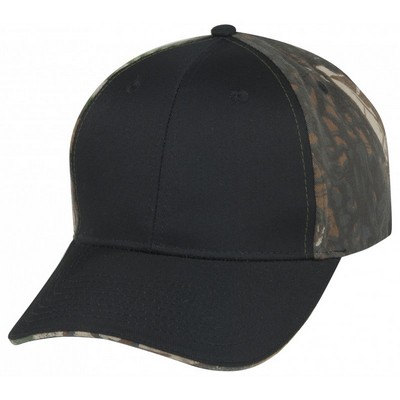 Low Crown (Constructed) Cotton Twill Cap w/Oak Camo Back