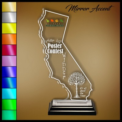 7" California Clear Acrylic Award with Color Print and Mirror Accent