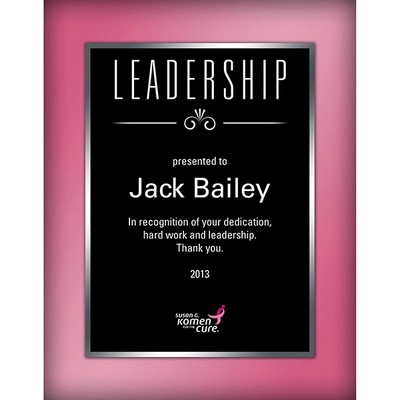 8" x 10" Splash of Color Plaque - Black & Pink