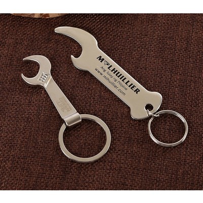 Wrench-Shaped Bottle Opener w/Key Tag