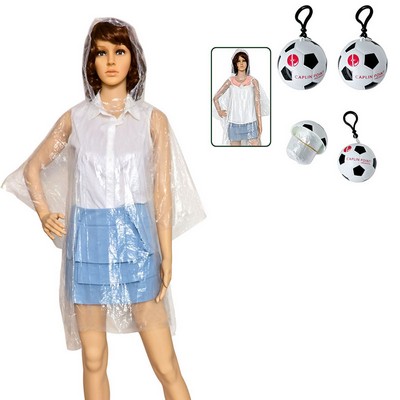 Disposable Football Raincoat W/Keychain