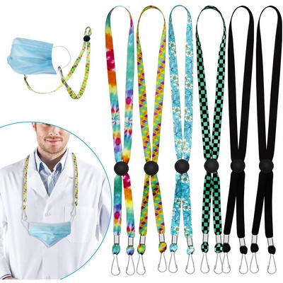 3/4' Wide Sublimation Adjustable Face Mask Holder Lanyards For Kids and Adults