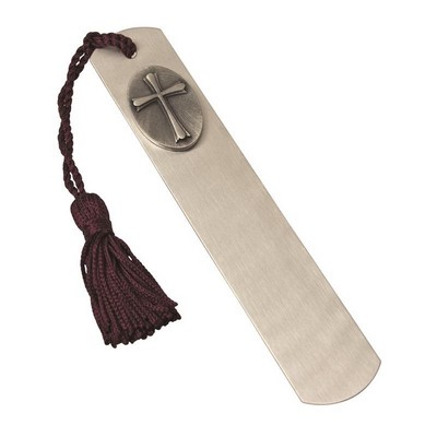 Salisbury Pewter Bookmark w/Tassel & Cross Medallion