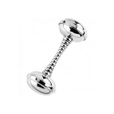 Salisbury Pewter Dumbbell Rattle w/Stacking Rings