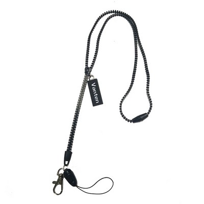 Zipper Lanyard w/PVC Tag