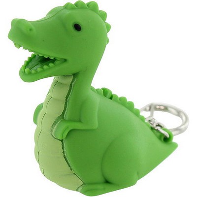 Green Dinosaur LED Sound Keychain