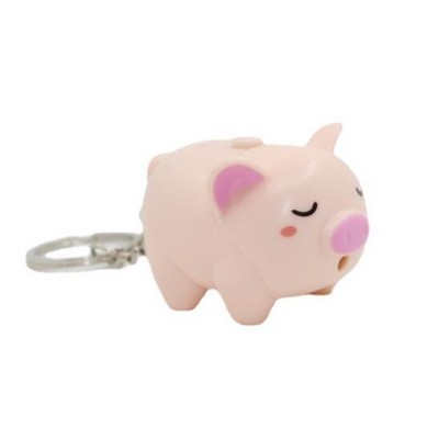 Sleepy Pig LED Sound Keychain