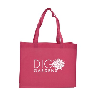 Hot Pink Non-Woven PP Bright Shopping Bags (16"x2"x12")