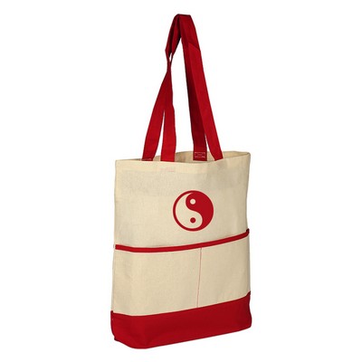 Qtees Color Accent Tote W/ Pocket