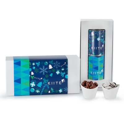 2 Way 4" Snack Tube Gift Set - Milk Chocolate Almonds & Dark Chocolate Nonpareils