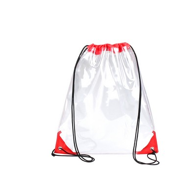 Translucent Clear PVC Drawstring Backpack