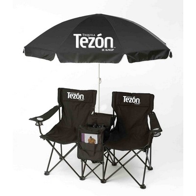 Double Folding Camp and Beach Chair with Removable Umbrella