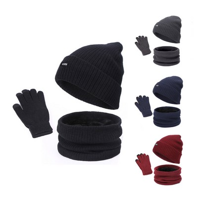 3 in 1 Winter Hat Scarf Glove Set