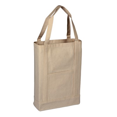 Canvas Two Tone Deluxe Tote Bag - Blank (14" x 16" x 4")