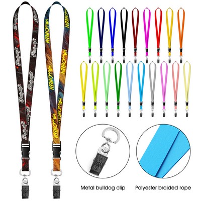 3/4" Full Color Lanyard With Bulldog Clip