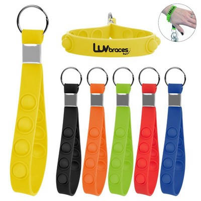 Push Pop Stress Reliever Keychain Wristband