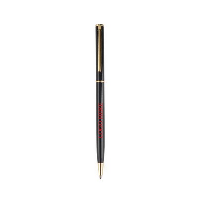 Slim Twist Action Ballpoint Pen w/Gold Trim