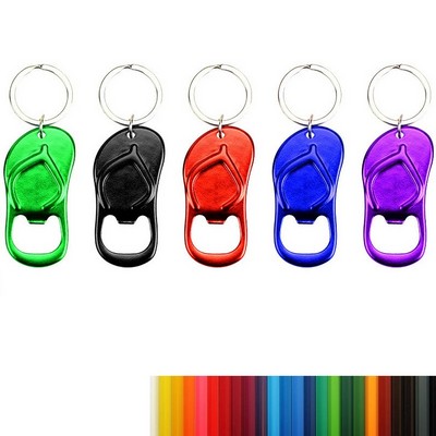 Flip Flop Shaped Metal Bottle Opener Key Rings