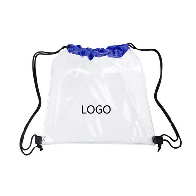 Clear Drawstring Backpack With Imprint