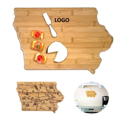 Iowa Shaped Wooden Cutting Board