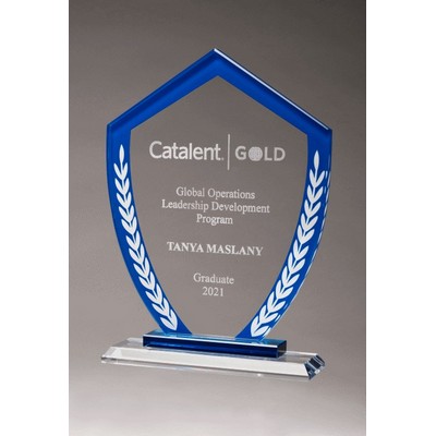 Shield Shaped Glass Award 6.625" X 9"