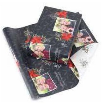 Festive Poinsettia Reversible Wrapping Paper