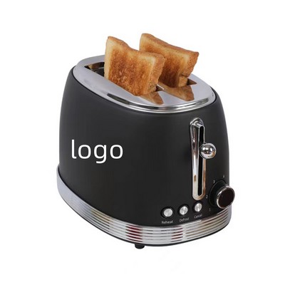 Retro Toaster 2 Slice Extra Wide Slots Stainless Steel Features Defrost & Cancel Function Removable