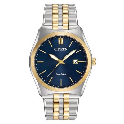 Citizen® Men's Corso Eco-Drive® Two-Tone Watch, w/Marine Blue Dial