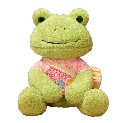 10" Plush Frog With Sweater & Bag