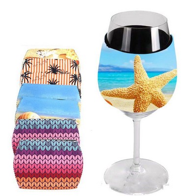 Full Color Sublimation Neoprene Wine Glass Sleeve