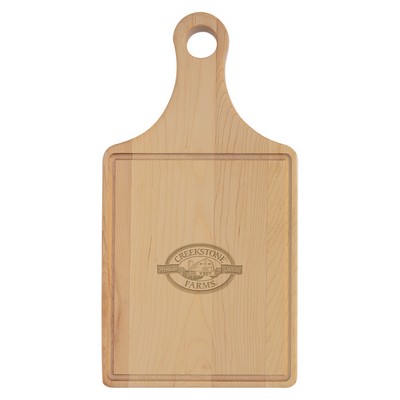 13½" x 7" Maple Paddle-Shaped Cutting Board with Juice Groove