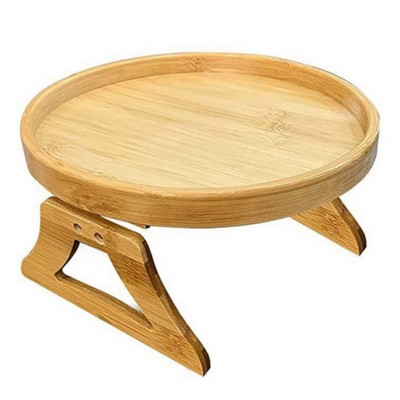 Bamboo Table Sofa Armrest Clip On Tray