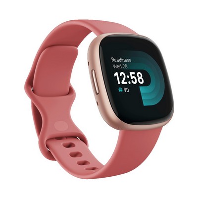 Fitbit Versa 4 Smartwatch - Pink Sand/Copper Rose Aluminum