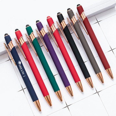 Soft Touch Aluminum Stylus Ballpoint Pen