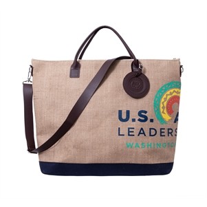 Burlap Weekender Tote