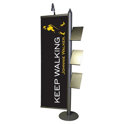 TE-11 Exhibit Banner Stand w/ Literature Holder