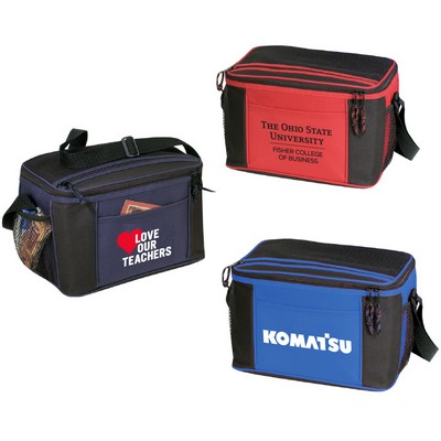 Premium 12-Can Cooler w/Two Mesh Pockets, Top Zipper Utility Pocket, Adjustable Shoulder Strap