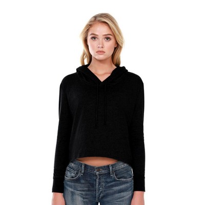 STAR TEE Ladies' CVC Cropped Hoodie T-Shirt