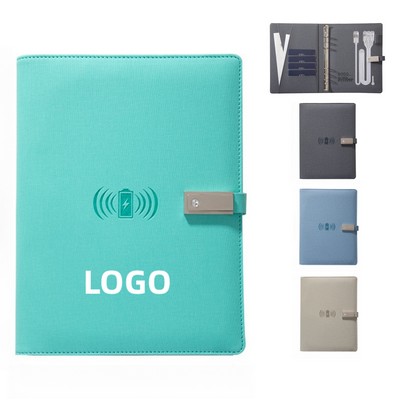 8000mAh Business Padfolio with Wireless Charging Pad