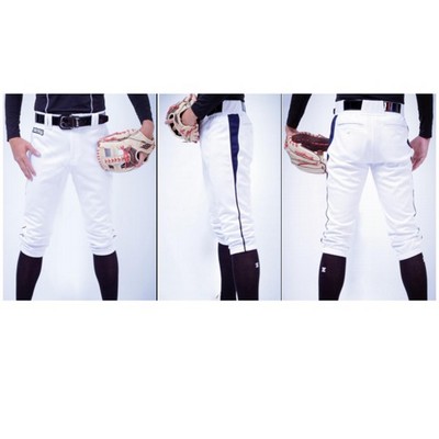 Premium Crop Length Solid Color Baseball Pants with Piping and Contrasting Pockets - South Korea Sil