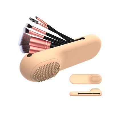 Portable Silicone Travel Makeup Brush Case