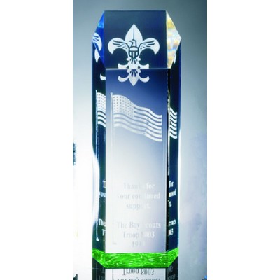 Hex Top Tower Acrylic Award, 10" H