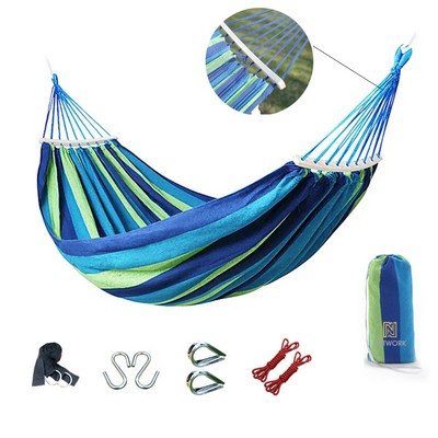 Canvas Hammock with Wooden Stick