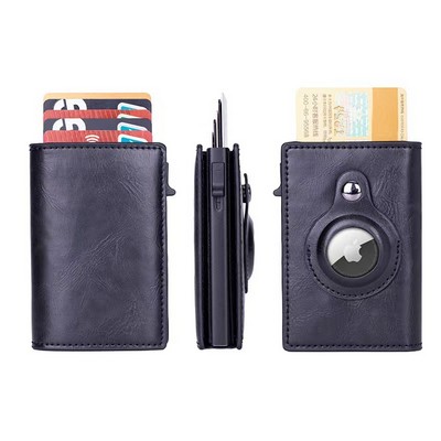 RFID Blocking Leather Wallet with AirTag Holder