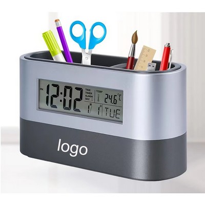 Electronic Calendar Pen Holder Brush Pot