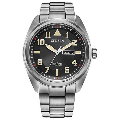 Citizen® Men's Garrison Super Titanium™ Eco-Drive Watch w/Black Dial