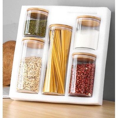 Glass Canister Set with Bamboo Lids