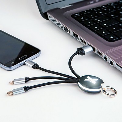 Illuminating 3 in 1 Fast USB Charging Cable