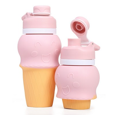 17 Oz. Ice Cream Shape Folding Silicone Bottle